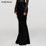 Goth-Schlaghose aus Jacquard mit dunkler Textur