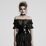 Gothic-Lacklederkorsett mit Leopardenmuster