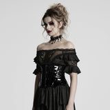 Gothic-Lacklederkorsett mit Leopardenmuster