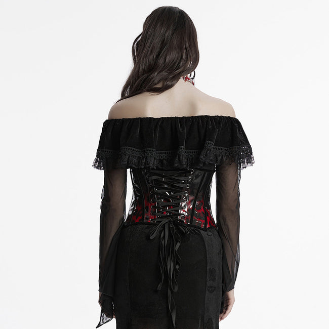 Gothic-Lacklederkorsett mit Leopardenmuster