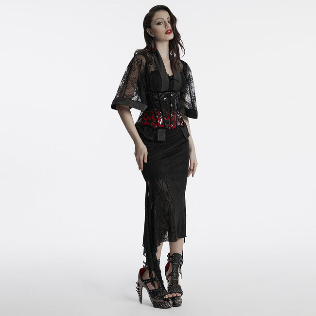 Gothic-Lacklederkorsett mit Leopardenmuster