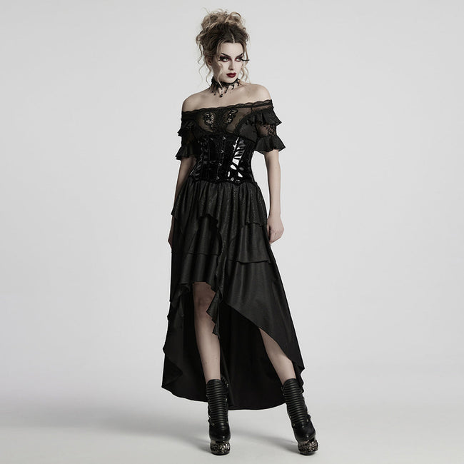 Gothic-Lacklederkorsett mit Leopardenmuster