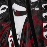 Gothic-Lacklederkorsett mit Leopardenmuster