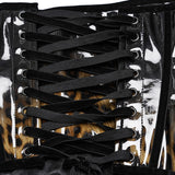 Gothic-Lacklederkorsett mit Leopardenmuster