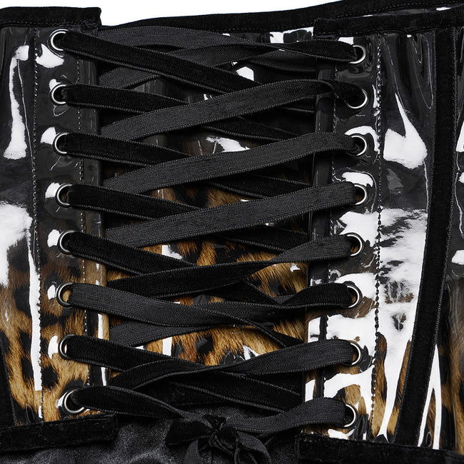 Gothic-Lacklederkorsett mit Leopardenmuster