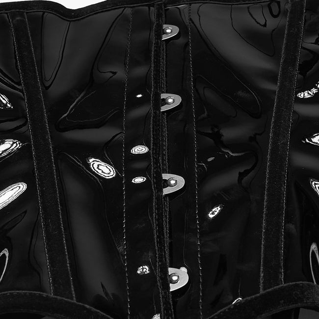 Gothic-Lacklederkorsett mit Leopardenmuster