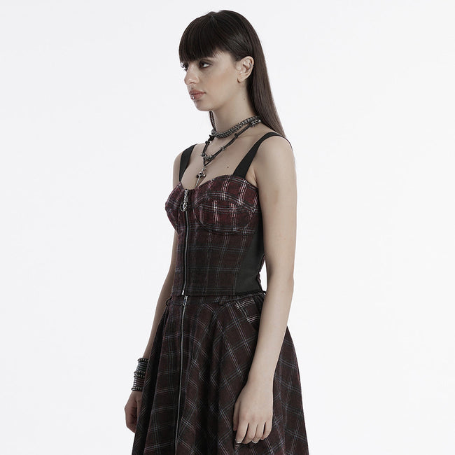 Punk-Weste mit Farbverlauf und Karomuster