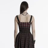 Punk-Weste mit Farbverlauf und Karomuster