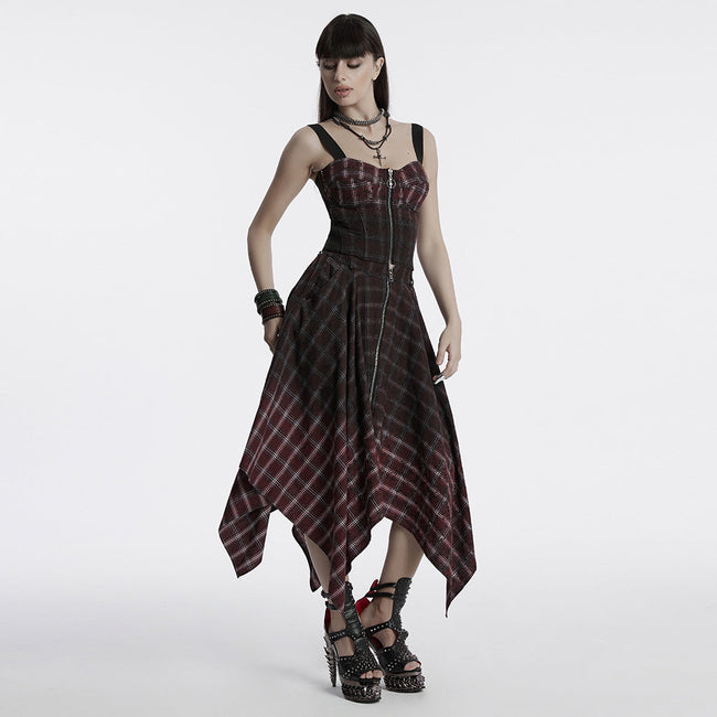 Punk-Weste mit Farbverlauf und Karomuster