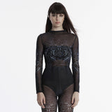 T-Shirt mit Cyber-Skull-Farbverlaufsdruck