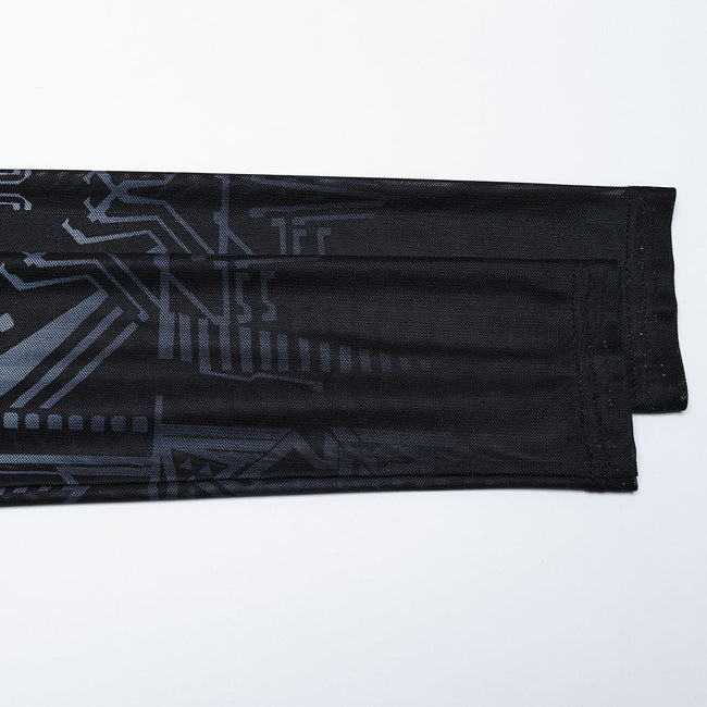 T-Shirt mit Cyber-Skull-Farbverlaufsdruck