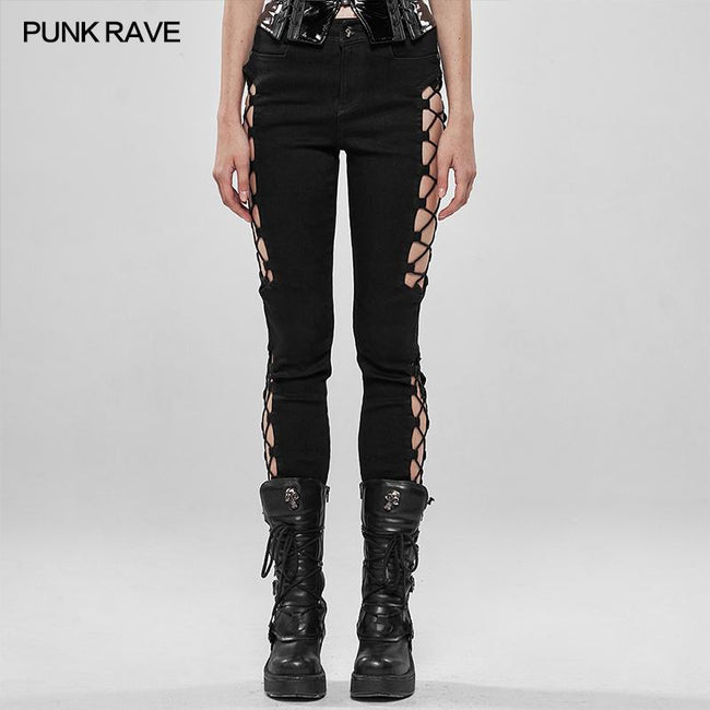 Punk Split Hollow-Out Hose