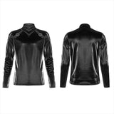 Gothic Imitation Haifischhaut Langarm T-Shirt