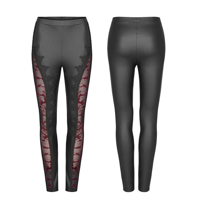Gothic Leggings mit brennenden Blumen