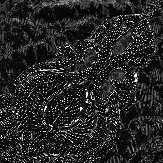 Gothic Retro Leggings mit ausgebrannten Blumen