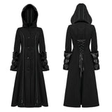 Winter Wollmantel Lang Schwarz Gothic Mantel Für Frauen Zwei Tragen Kunstpelzmantel