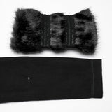 Winter Wollmantel Lang Schwarz Gothic Mantel Für Frauen Zwei Tragen Kunstpelzmantel