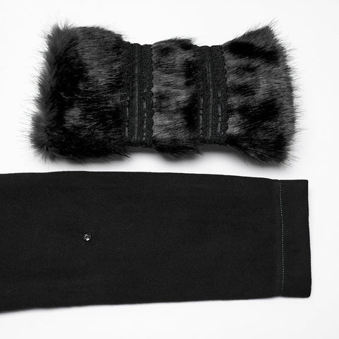 Winter Wollmantel Lang Schwarz Gothic Mantel Für Frauen Zwei Tragen Kunstpelzmantel