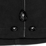 Winter Wollmantel Lang Schwarz Gothic Mantel Für Frauen Zwei Tragen Kunstpelzmantel