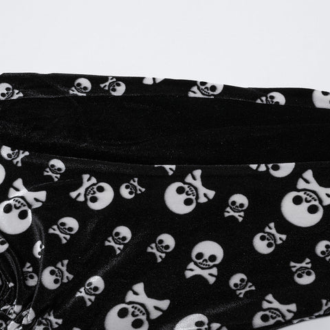 Schlaghose mit Gothic-Totenkopf