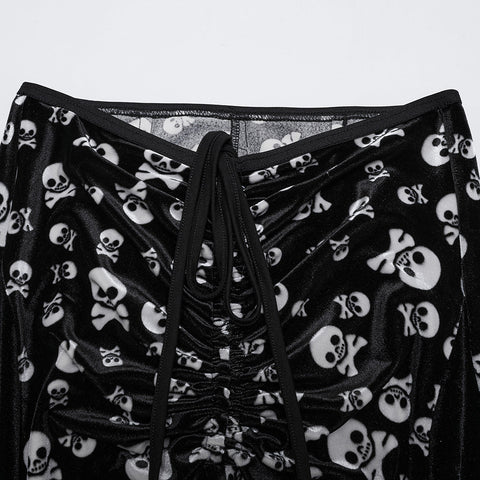Schlaghose mit Gothic-Totenkopf
