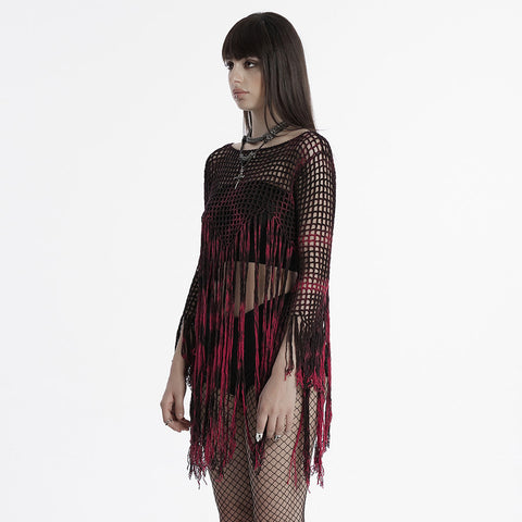 Gothic-Pullover mit Quasten