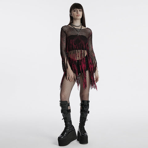 Gothic-Pullover mit Quasten