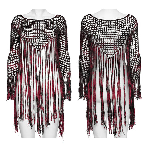 Gothic-Pullover mit Quasten