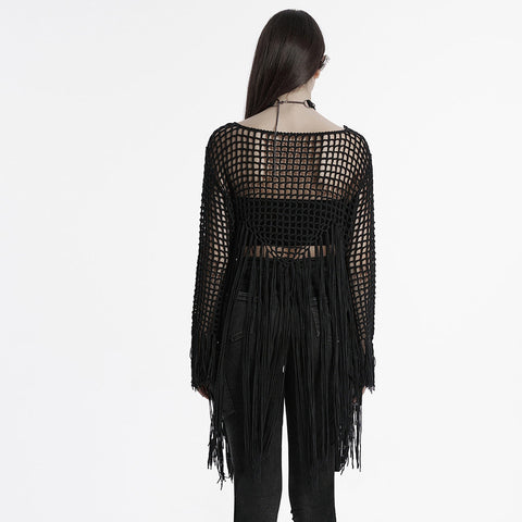 Gothic-Pullover mit Quasten