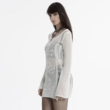 Strickkleid mit Punk-Totenkopf