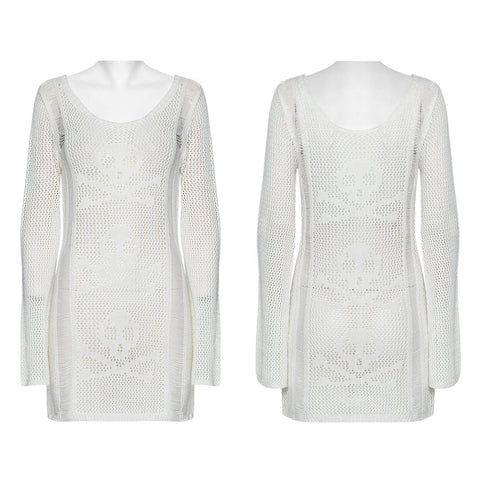 Strickkleid mit Punk-Totenkopf