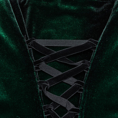 Gothic-Samtkleid mit Farbverlaufsdruck