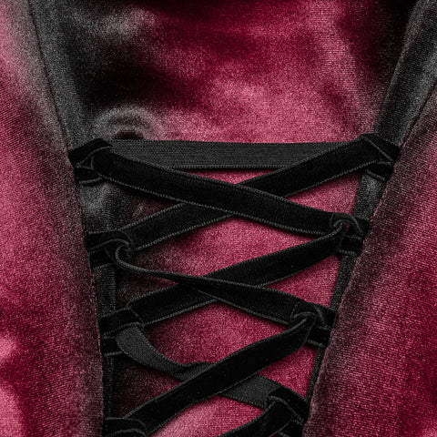 Gothic-Samtkleid mit Farbverlaufsdruck