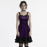 Gothic-Samtkleid mit Farbverlaufsdruck