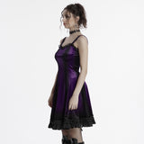 Gothic-Samtkleid mit Farbverlaufsdruck