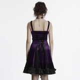 Gothic-Samtkleid mit Farbverlaufsdruck