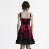 Gothic-Samtkleid mit Farbverlaufsdruck