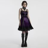 Gothic-Samtkleid mit Farbverlaufsdruck