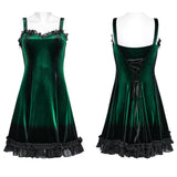 Gothic-Samtkleid mit Farbverlaufsdruck
