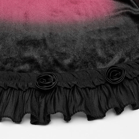 Gothic-Samtkleid mit Farbverlaufsdruck