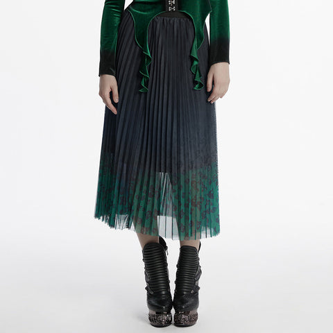 Rock mit Farbverlauf und Gothic-Totenkopf-Print