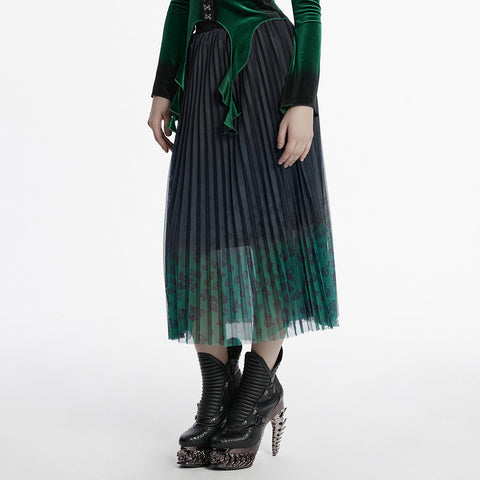 Rock mit Farbverlauf und Gothic-Totenkopf-Print