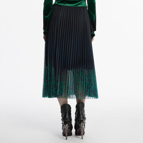 Rock mit Farbverlauf und Gothic-Totenkopf-Print