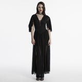 Elegantes Gothic-Spitzenkleid mit V-Ausschnitt