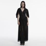 Elegantes Gothic-Spitzenkleid mit V-Ausschnitt