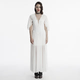 Elegantes Gothic-Spitzenkleid mit V-Ausschnitt
