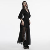 Elegantes Gothic-Spitzenkleid mit V-Ausschnitt