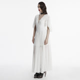 Elegantes Gothic-Spitzenkleid mit V-Ausschnitt