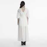 Elegantes Gothic-Spitzenkleid mit V-Ausschnitt