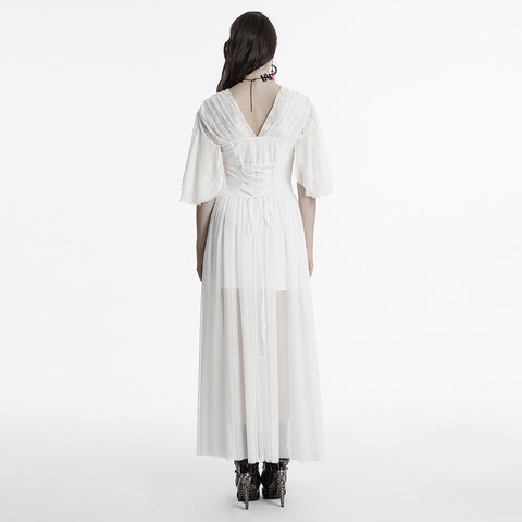 Elegantes Gothic-Spitzenkleid mit V-Ausschnitt